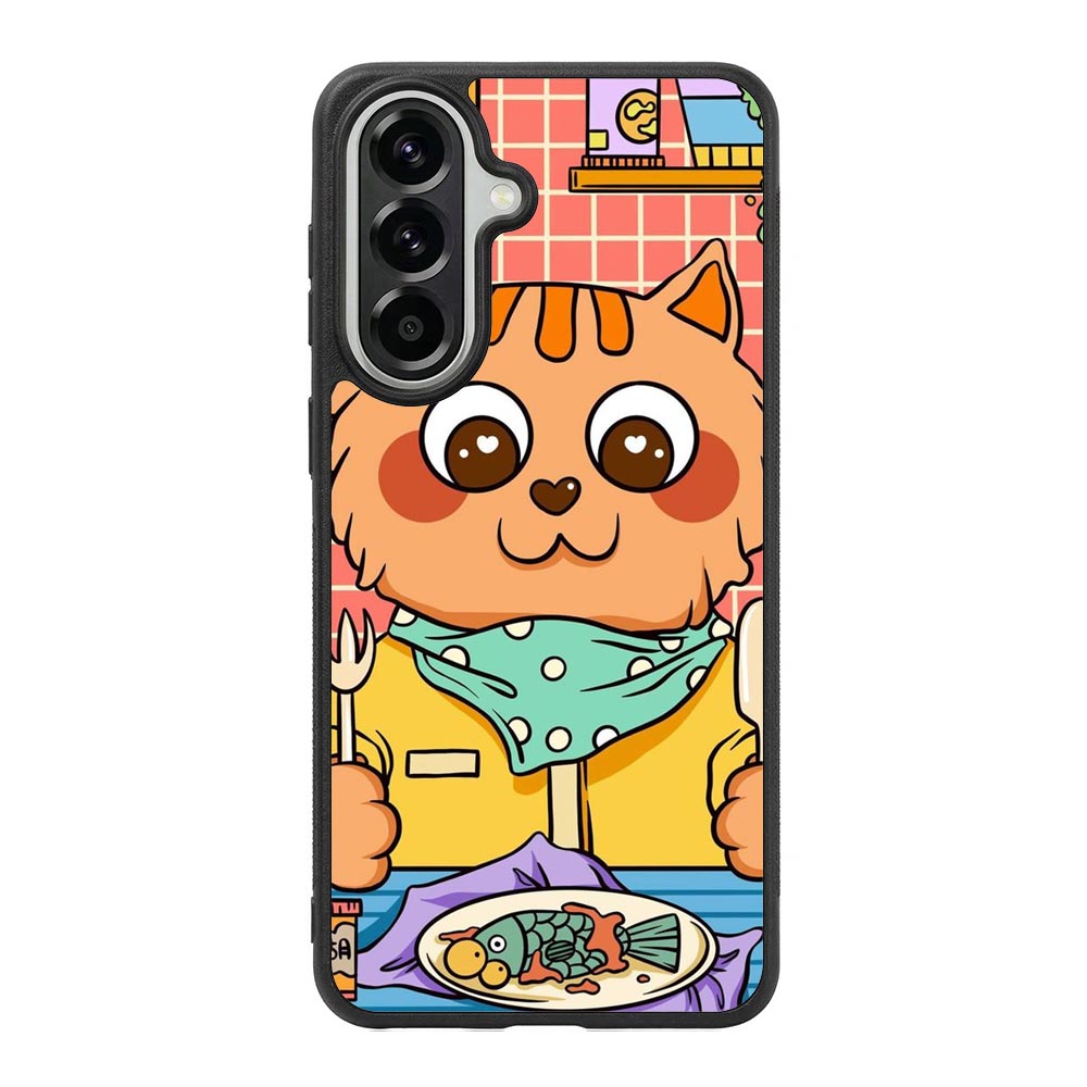 cat eat fish Samsung Galaxy A37 Case FE0137