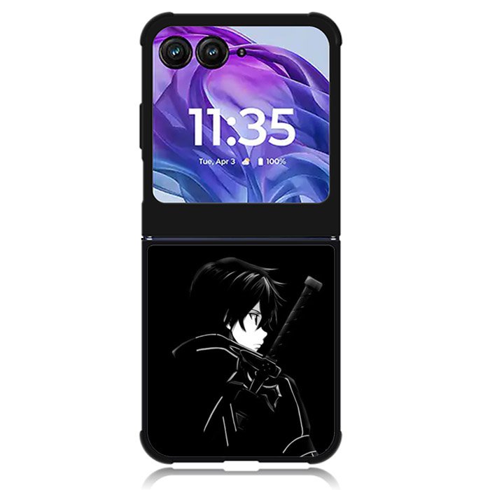 Sword Art Online Kirito Silouete Anime Lovers Motorola Moto Razr 2024 , Moto Razr 50 Case
