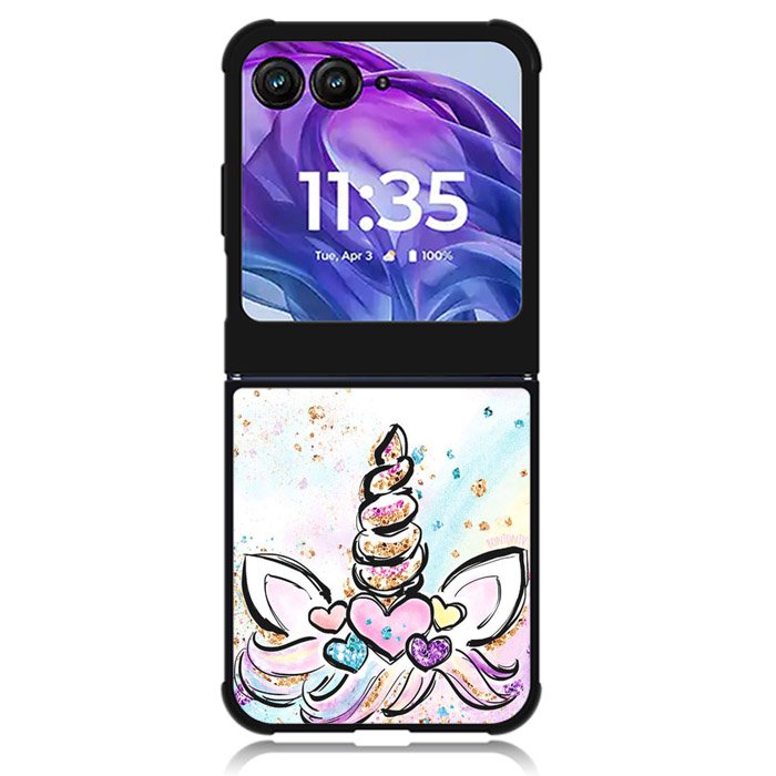 Cute Unicorn Sparkling Motorola Moto Razr 2024 , Moto Razr 50 Case