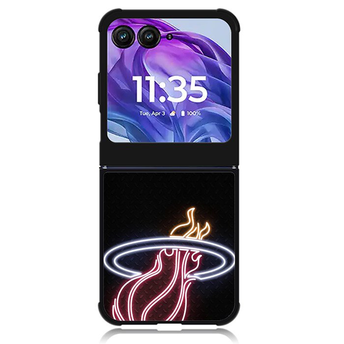 Miami Heat Neon Logo Motorola Moto Razr 2024 , Moto Razr 50 Case
