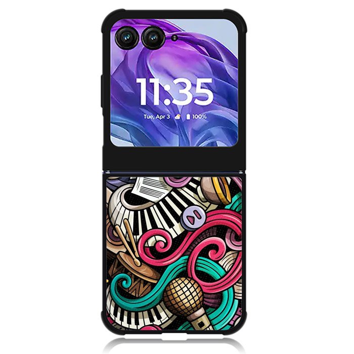 Doodles Music Motorola Moto Razr 2024 , Moto Razr 50 Case