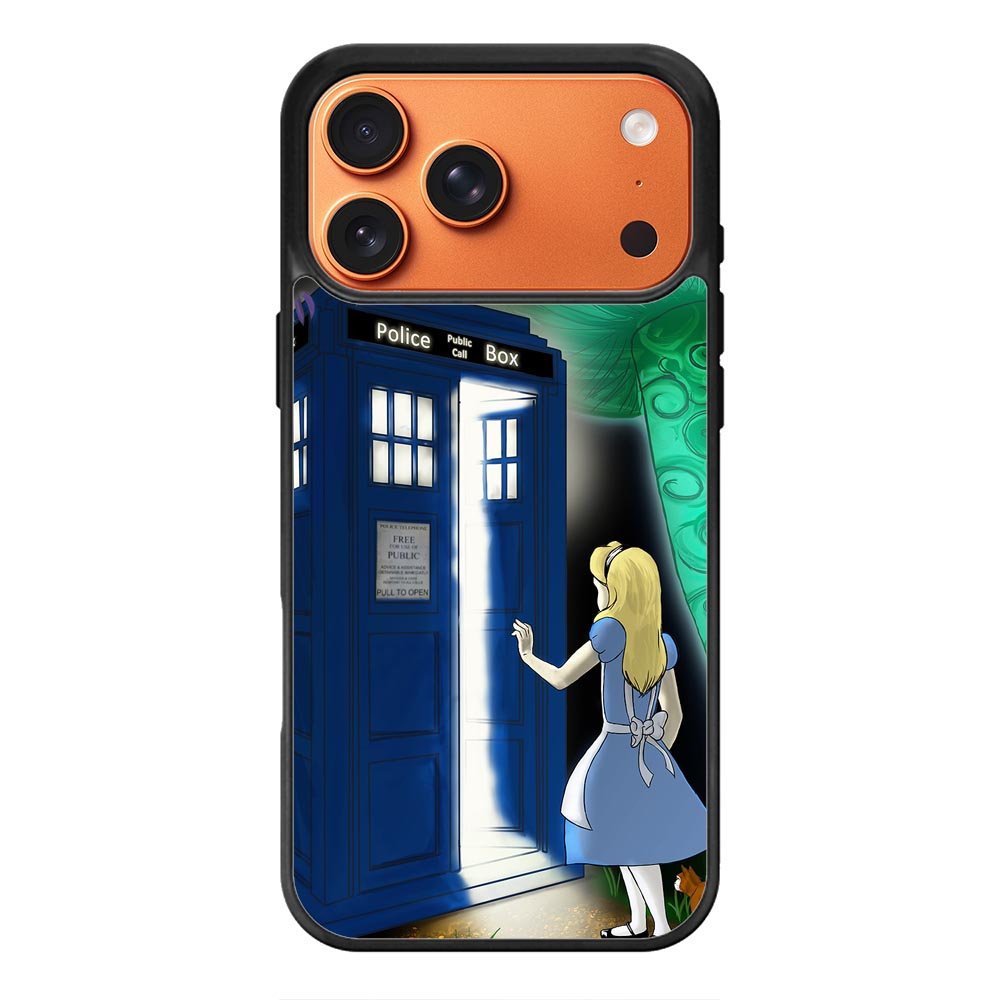 Alice Wonderland On Tardis iPhone 18 Pro Case
