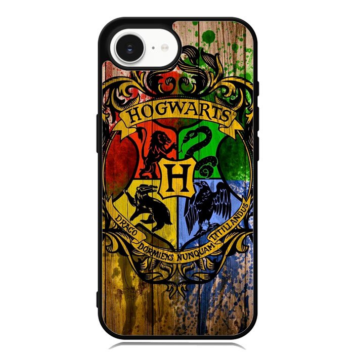 Harry Potter Hogwarts Logo wood iPhone 16e Case