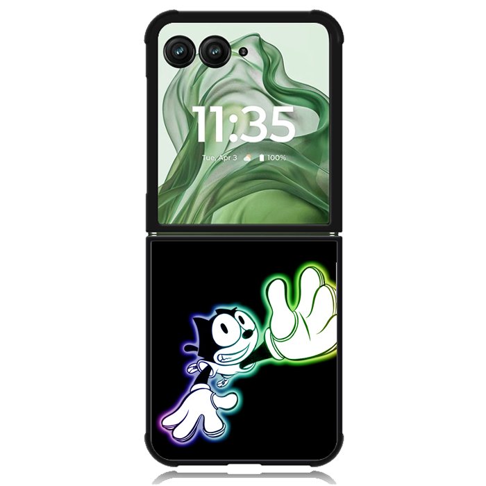 felix the cat glow Z1053 Motorola Moto Razr+ Plus 2024/2025 Case, Motorola Razr 50 Ultra/50s Ultra Case