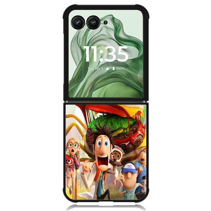 Cloudy With A Chance of Meatballs monster Z1201 Motorola Moto Razr+ Plus 2024/2025 Case, Motorola Razr 50 Ultra/50s Ultra Case