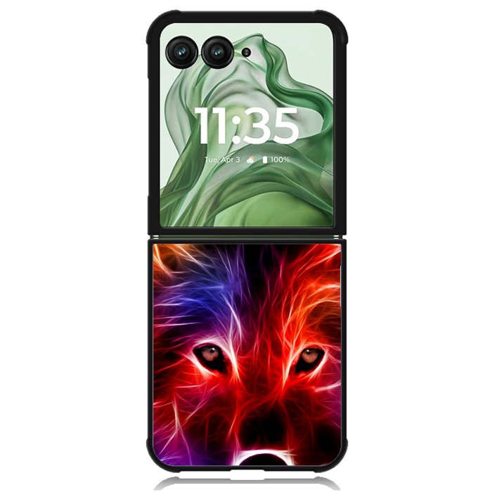 wolf glow line Z1432 Motorola Moto Razr+ Plus 2024/2025 Case, Motorola Razr 50 Ultra/50s Ultra Case