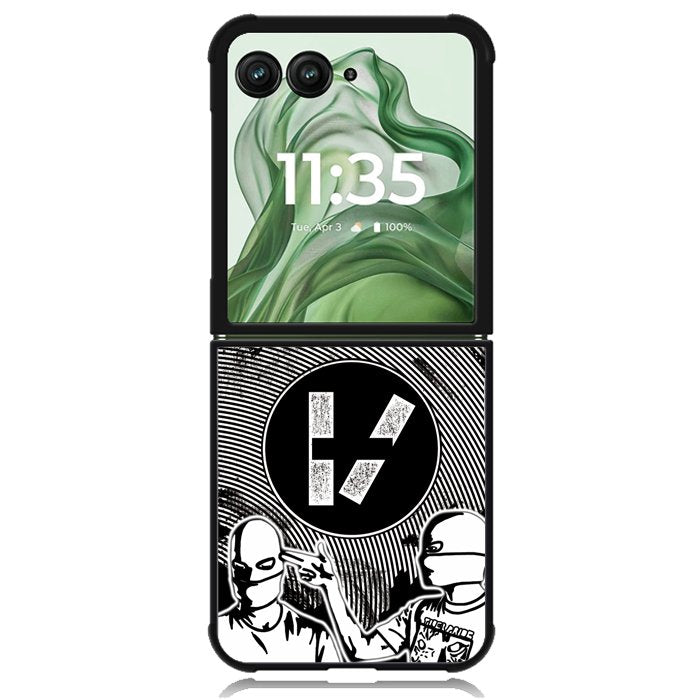 Twenty One Pilots Monochrome Z2800 Motorola Moto Razr+ Plus 2024/2025 Case, Motorola Razr 50 Ultra/50s Ultra Case