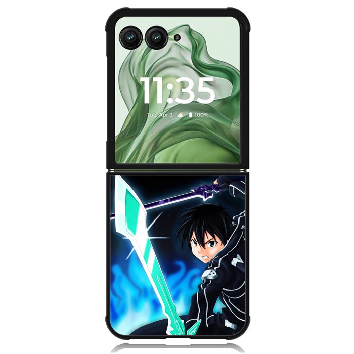 Sword Art Online Kirito Z3494 Motorola Moto Razr+ Plus 2024/2025 Case, Motorola Razr 50 Ultra/50s Ultra Case