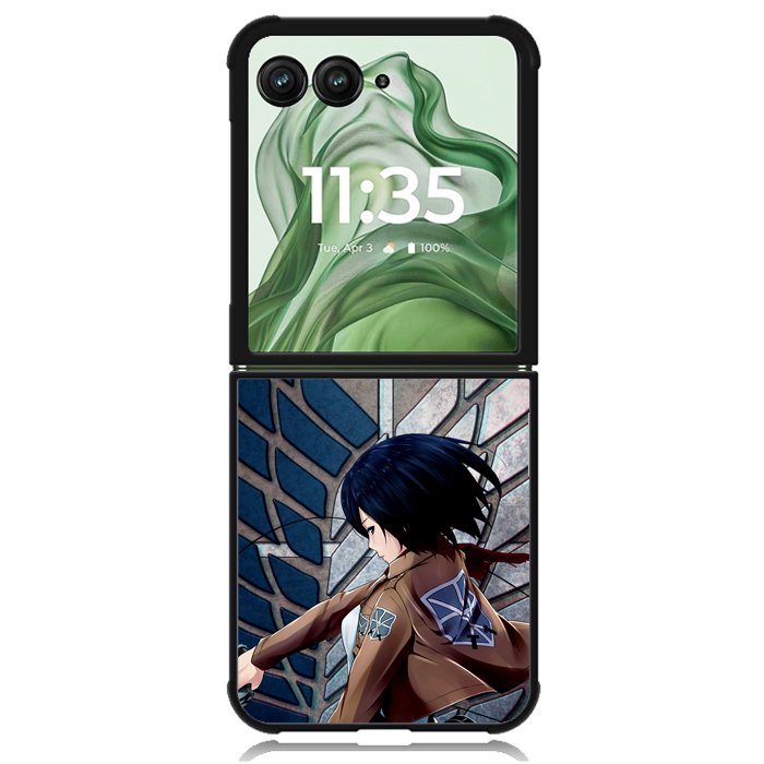 Attack on Titan Mikasa Z3546 Motorola Moto Razr+ Plus 2024/2025 Case, Motorola Razr 50 Ultra/50s Ultra Case