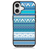 Aztec Pattern Blue Z3811 iPhone 16 Case