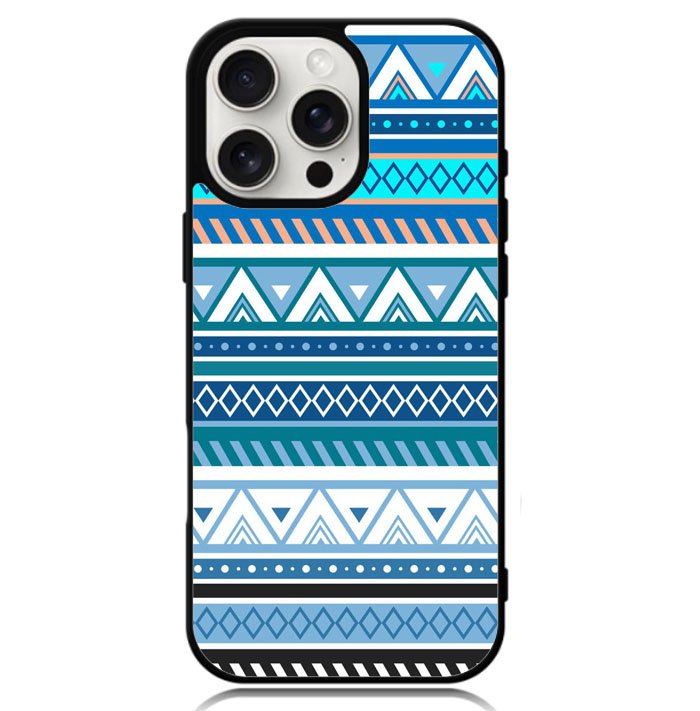 Aztec Pattern Blue Z3811 iPhone 16 Pro Case
