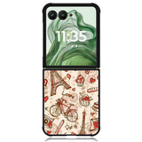 paris vintage Z3833 Motorola Moto Razr+ Plus 2024/2025 Case, Motorola Razr 50 Ultra/50s Ultra Case