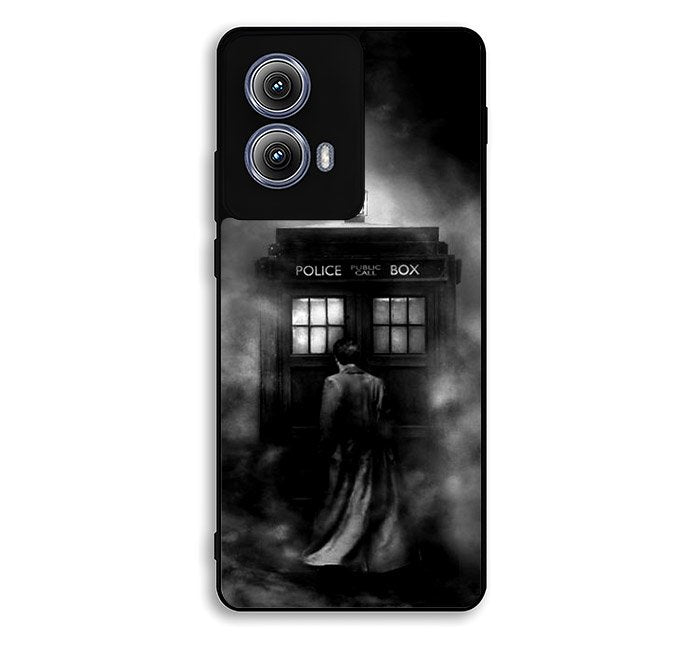 Doctor Who Tardis Police Box Black White Motorola Moto Edge 2024 Case FE2233