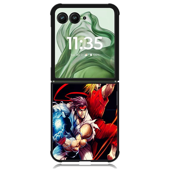 Street Fighter Ryu  Ken Z4372 Motorola Moto Razr+ Plus 2024/2025 Case, Motorola Razr 50 Ultra/50s Ultra Case