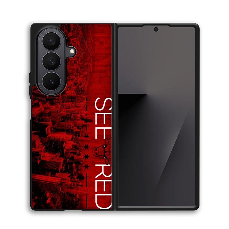 See Red Chicago Bulls Playoffs Z4811 Samsung Galaxy Z Fold 7 Case