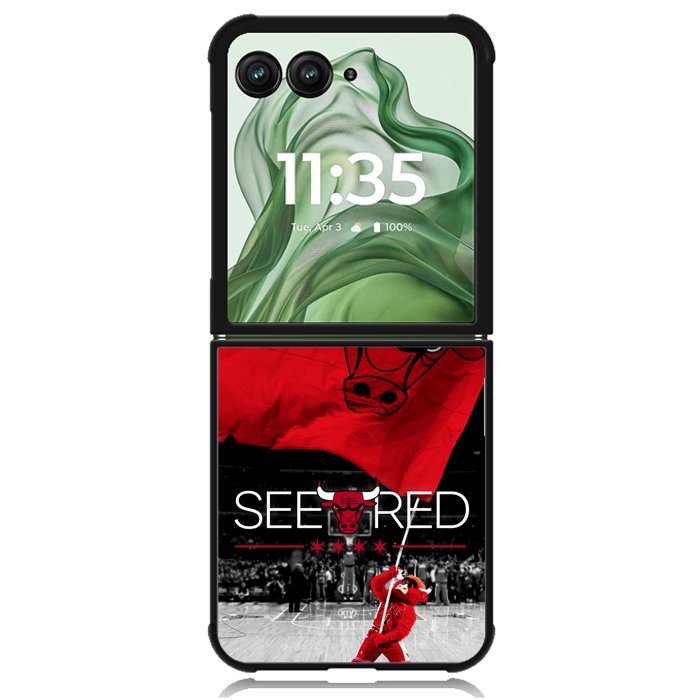 See Red Chicago Bulls Flag Playoff  Z4832 Motorola Moto Razr+ Plus 2024/2025 Case, Motorola Razr 50 Ultra/50s Ultra Case