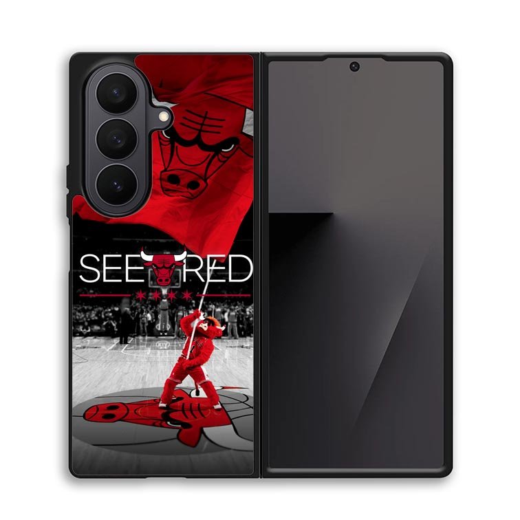 See Red Chicago Bulls Flag Playoff  Z4832 Samsung Galaxy Z Fold 7 Case
