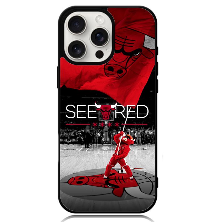 See Red Chicago Bulls Flag Playoff  Z4832 iPhone 16 Pro Case