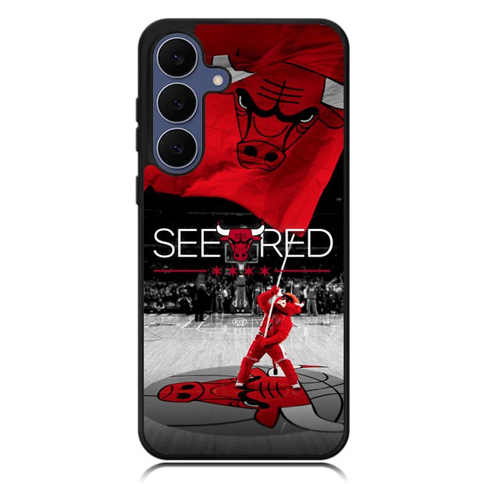 See Red Chicago Bulls Flag Playoff  Z4832 Samsung Galaxy S25 FE Case