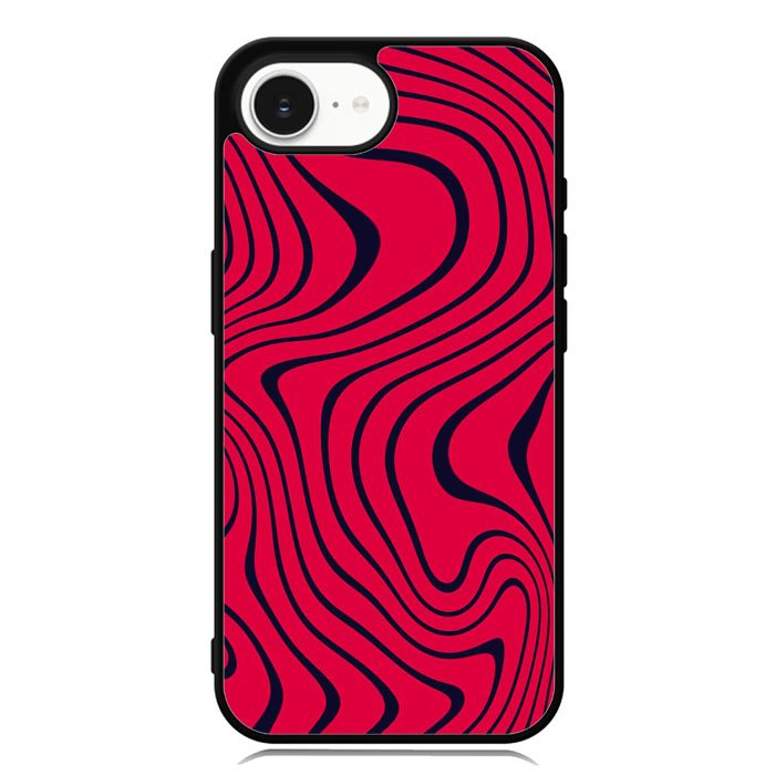 Pewdiepie red and black wavy iPhone 16e Case FE1021