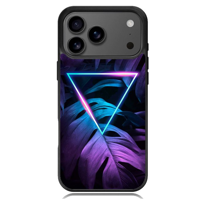 Neon Triangle Monstera Z8001 iPhone 17 Pro Max Case