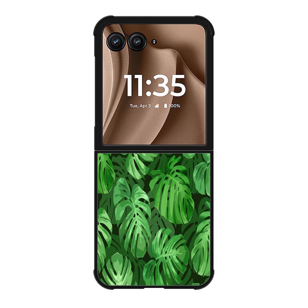 monstera leaves seamless tropical Z8005 Motorola Moto RAZR Plus 2025 Case