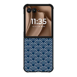Japanese Gold Cloud Wave Indigo Pattern Z8008 Motorola Moto RAZR Plus 2025 Case
