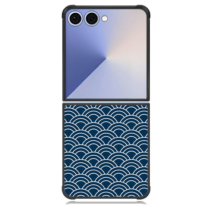 Japanese Gold Cloud Wave Indigo Pattern Z8008 Samsung Galaxy Z Flip 7 Case