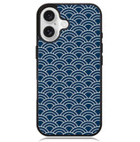 Japanese Gold Cloud Wave Indigo Pattern Z8008 iPhone 16 Plus Case