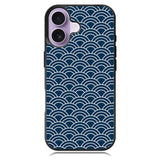 Japanese Gold Cloud Wave Indigo Pattern Z8008 iPhone 17 Case