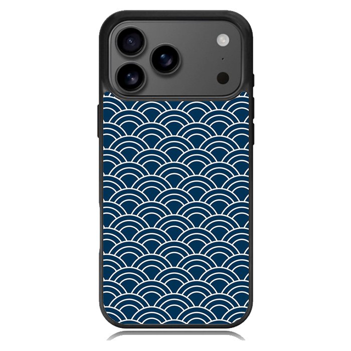 Japanese Gold Cloud Wave Indigo Pattern Z8008 iPhone 17 Pro Case