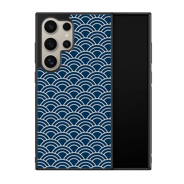 Japanese Gold Cloud Wave Indigo Pattern Z8008 Samsung Galaxy S24 Ultra 5G Case