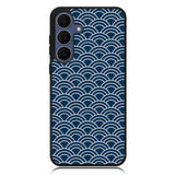 Japanese Gold Cloud Wave Indigo Pattern Z8008 Samsung Galaxy S25 FE Case