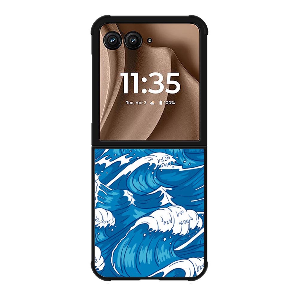 storm waves seamless pattern raging ocean water sea Z8009 Motorola Moto RAZR Plus 2025 Case