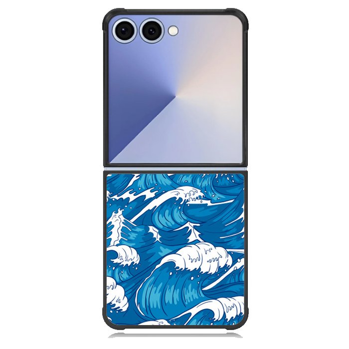 storm waves seamless pattern raging ocean water sea Z8009 Samsung Galaxy Z Flip 7 Case