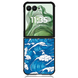 storm waves seamless pattern raging ocean water sea Z8009 Motorola Moto Razr+ Plus 2024/2025 Case, Motorola Razr 50 Ultra/50s Ultra Case
