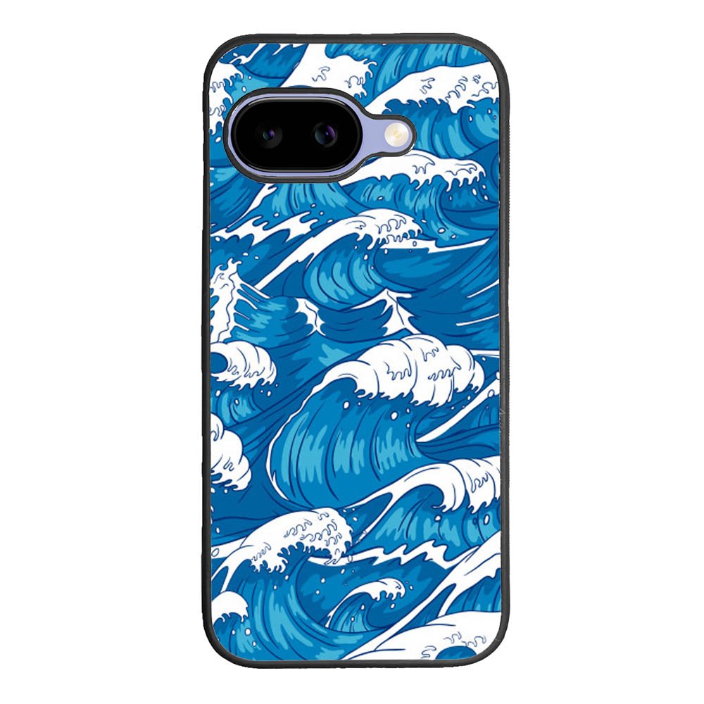 storm waves seamless pattern raging ocean water sea Z8009 Google Pixel 10A Case