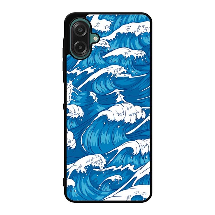 storm waves seamless pattern raging ocean water sea Z8009 Samsung Galaxy A07 Case
