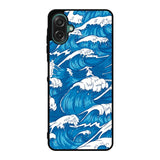storm waves seamless pattern raging ocean water sea Z8009 Samsung Galaxy A07 Case