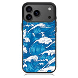 storm waves seamless pattern raging ocean water sea Z8009 iPhone 17 Pro Case