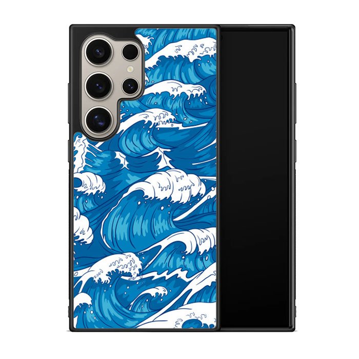 storm waves seamless pattern raging ocean water sea Z8009 Samsung Galaxy S24 Ultra 5G Case