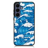 storm waves seamless pattern raging ocean water sea Z8009 Samsung Galaxy S25 FE Case