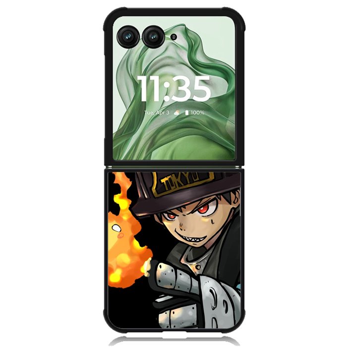 enen no shouboutai Z8026 Motorola Moto Razr+ Plus 2024/2025 Case, Motorola Razr 50 Ultra/50s Ultra Case