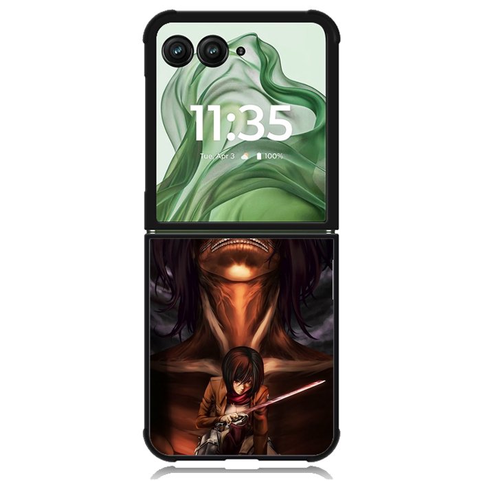 attack on titan mikasa Z8054 Motorola Moto Razr+ Plus 2024/2025 Case, Motorola Razr 50 Ultra/50s Ultra Case