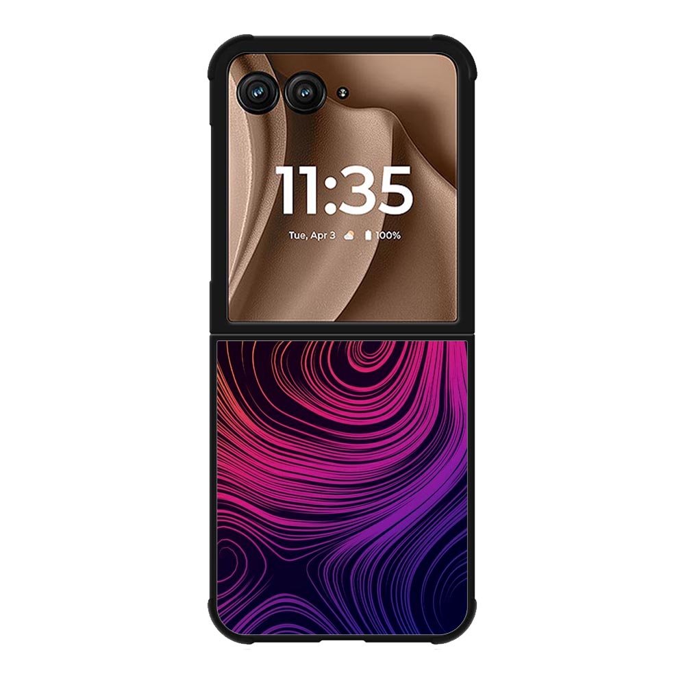 Neon Rainbow swirls Z8073 Motorola Moto RAZR Plus 2025 Case