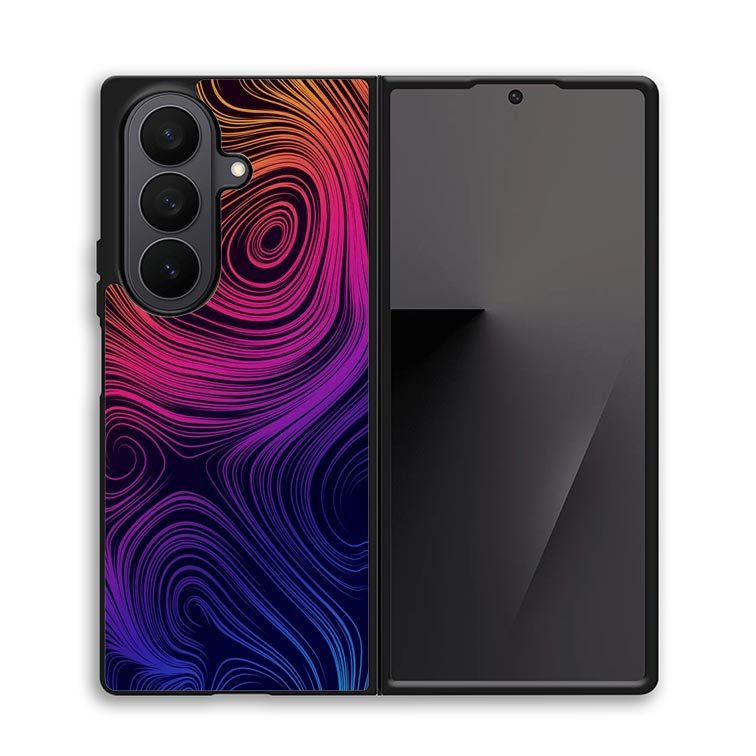 Neon Rainbow swirls Z8073 Samsung Galaxy Z Fold 7 Case