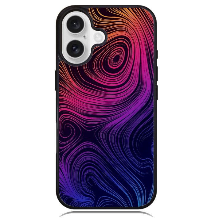 Neon Rainbow swirls Z8073 iPhone 16 Plus Case