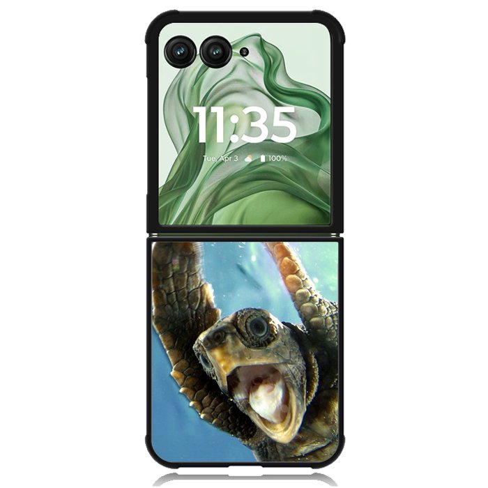 cute turtle Z8076 Motorola Moto Razr+ Plus 2024/2025 Case, Motorola Razr 50 Ultra/50s Ultra Case
