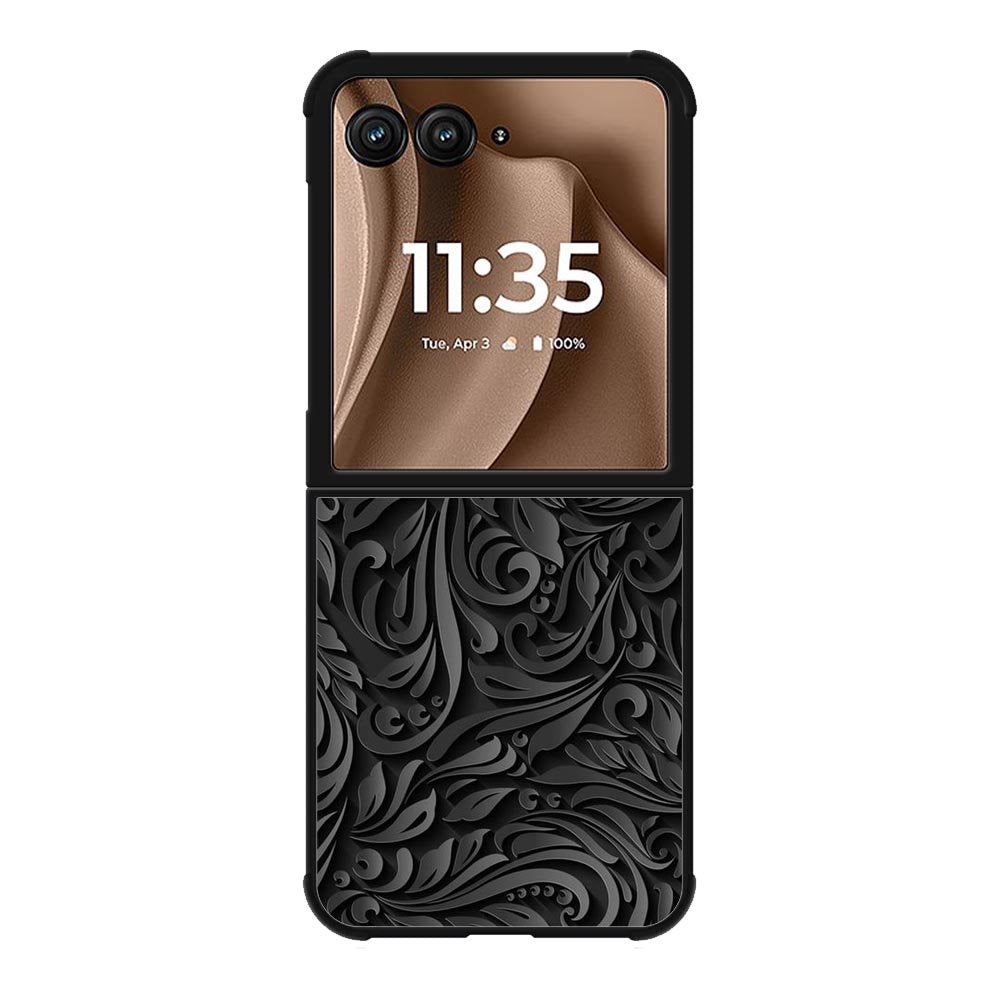 Black Flower Motorola Moto RAZR Plus 2025 Case FE0101