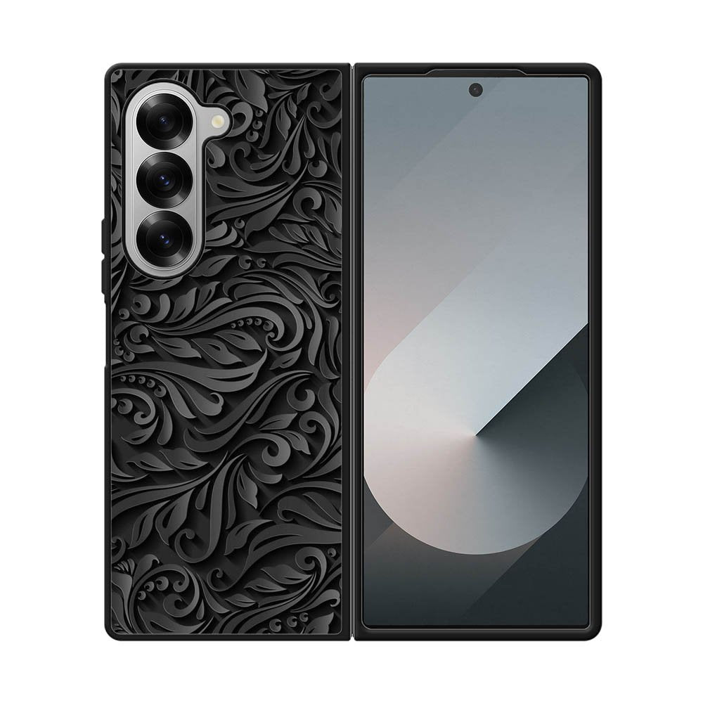 Black Flower Samsung Galaxy Z Fold 7 5G Case FE0101